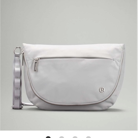 lululemon athletica Handbags - NEW Lululemon All Night Festival Bag Crossbody 5L Seal (Gray) Zip Top